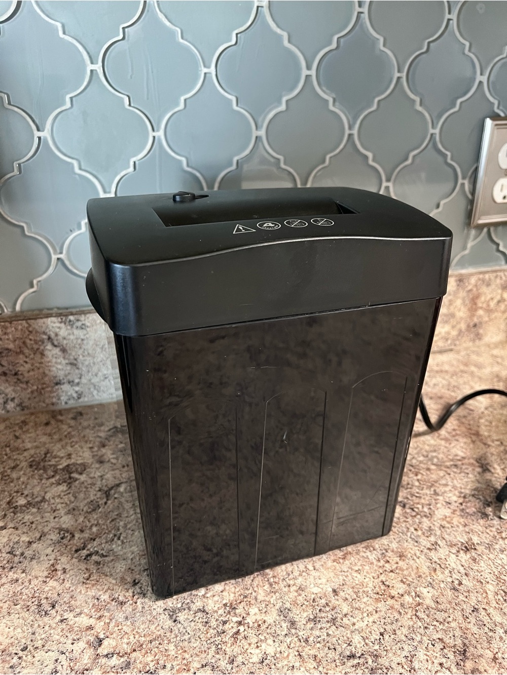Compact Black Personal Shredder - Reliable Home Office Document Shredding
